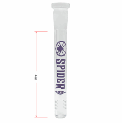GLASSWARE By MAPLE&CRAFT : 14mm Purple Spider Glass-DownStem (4'')