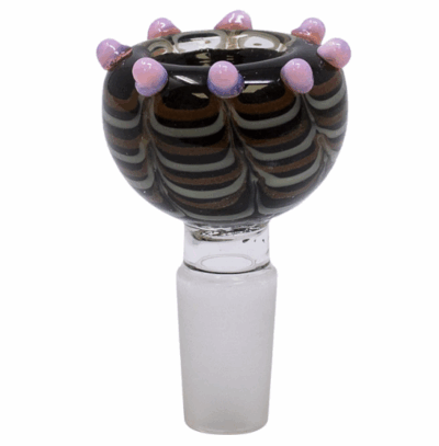 GLASSWARE By MAPLE&CRAFT : Black "Nurdy-Nubs" Glass Bowl (14mm)