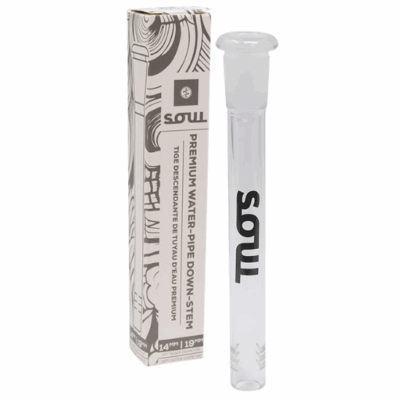 GLASSWARE By MAPLE&CRAFT : 14mm Black-Soul Glass-DownStem (5'')