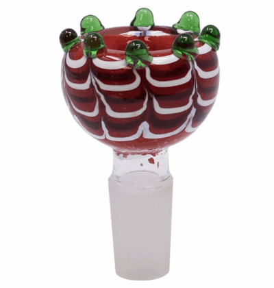GLASSWARE By MAPLE&CRAFT : Red "Nurdy-Nubs" Glass Bowl (14mm)